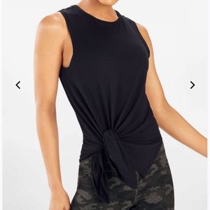 Fabletics Alia Tie Tank Workout Black Small NWT